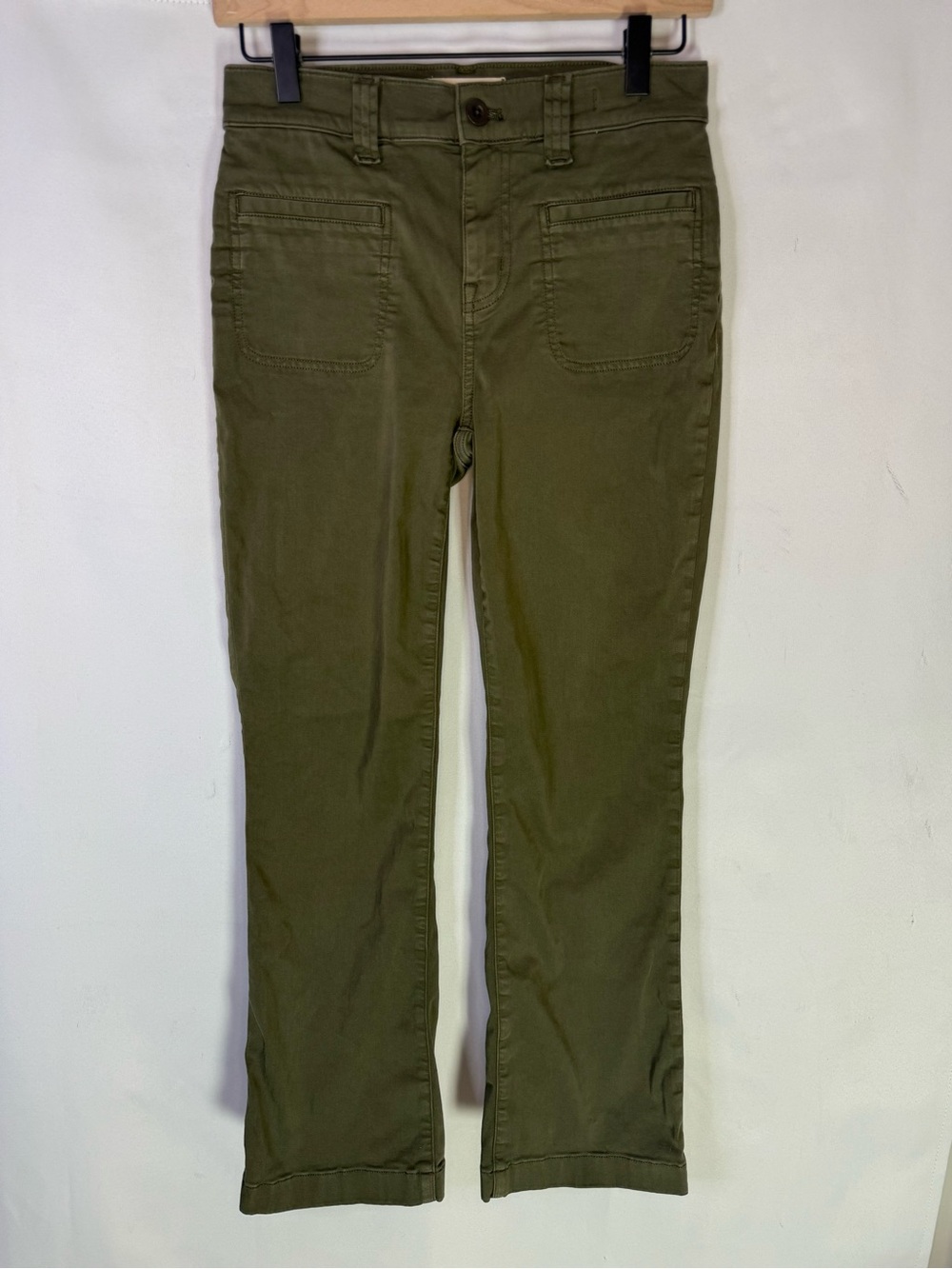 Madewell - Olive Green Mid-Rise Kick Out Stretch Utility Jeans - Size 26